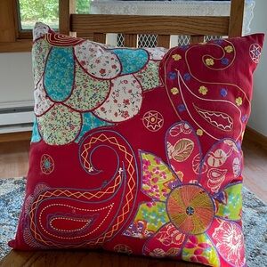 Colorful Floral Accent Pillow